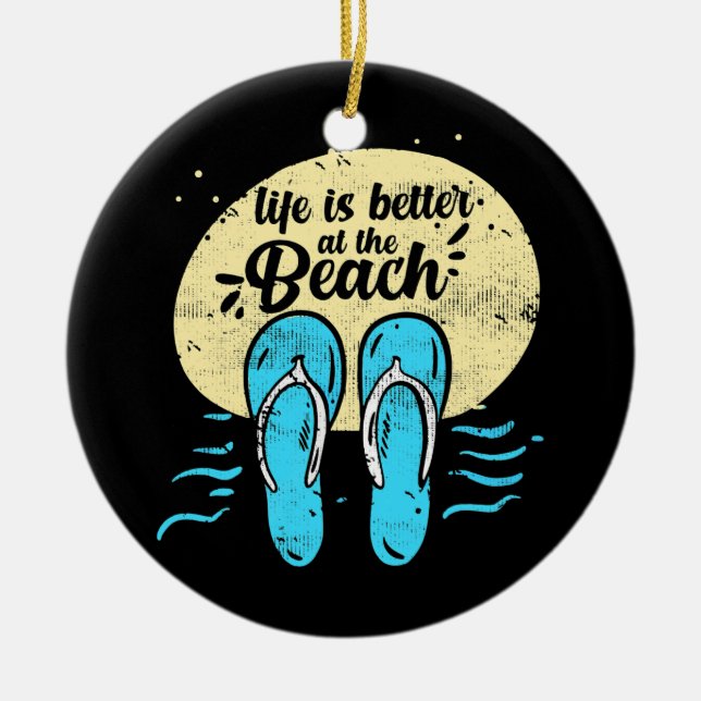 Décoration En Céramique Vacances D'Été La Vie De Baignade Est Mieux À (Devant)