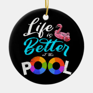 Décoration En Céramique Vacances d'été La vie est meilleure à la piscine R