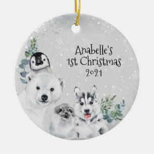 Décoration En Céramique Vacances d'hiver Animal arctique 1er Noël