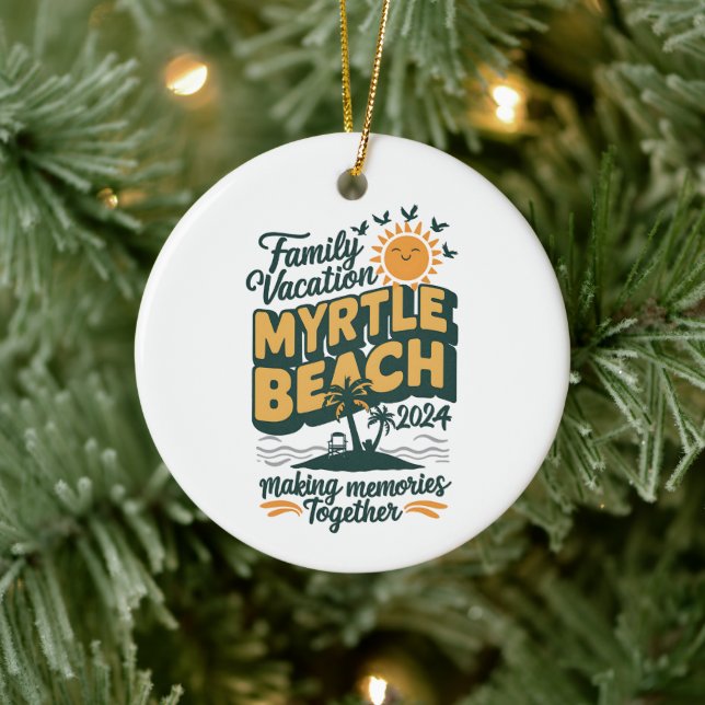 Décoration En Céramique Vacances en famille Myrtle Beach 2024 Faire des so (Arbre)
