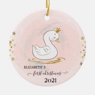 Décoration En Céramique Vacances Noël Baby Swan