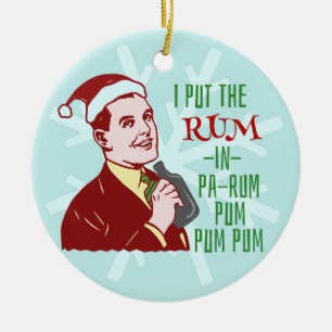 Décoration En Céramique Vacances potables d'homme rhum drôle de Noël de