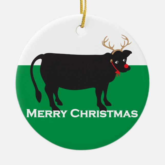Décoration En Céramique Vache de Noël (Devant)