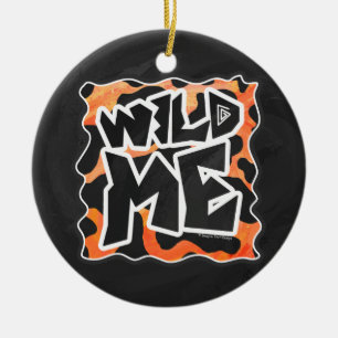 Décoration En Céramique Vache Noir et Orange Wild Me