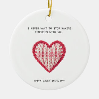 Décoration En Céramique Valentine’s Day Card – Knit Heart Design