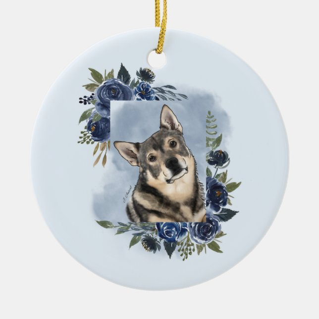 Décoration En Céramique Vallhund suédois (Devant)