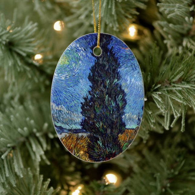 Décoration En Céramique Van Gogh Road Avec Cyprès Impressionnisme (Arbre)