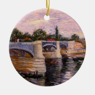 Décoration En Céramique Van Gogh Seine River avec Pont del Grande Jette
