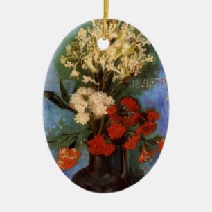 Décoration En Céramique Vase avec des Œillets de Vincent van Gogh