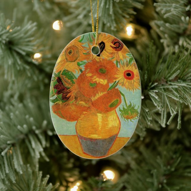 Décoration En Céramique Vase avec douze tournesols par Vincent van Gogh (Arbre)