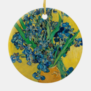 Décoration En Céramique Vase Van Gogh avec Iris Classic Impressionnisme