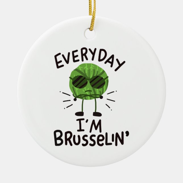 Décoration En Céramique Vegan Brussels Sprouts (Devant)