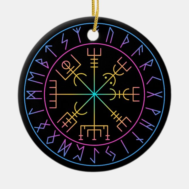 Décoration En Céramique Vegvisir Viking Compass Symbol Design (Devant)