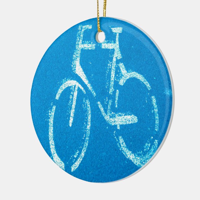 Décoration En Céramique Vélo bleu blanc (Gauche)