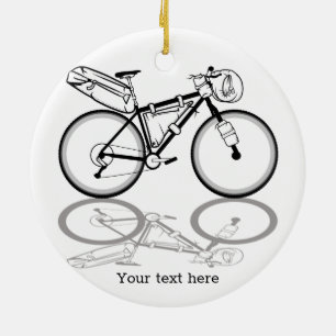 Décoration En Céramique Vélo noir et blanc
