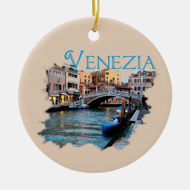 Décoration En Céramique Venise, Italie : Le long du canal (Devant)
