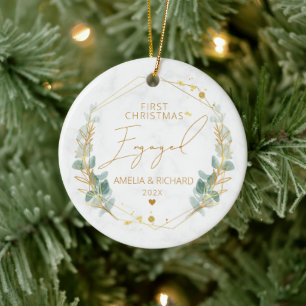 Décoration En Céramique Verdure Géométrique Premier Noël Engagé
