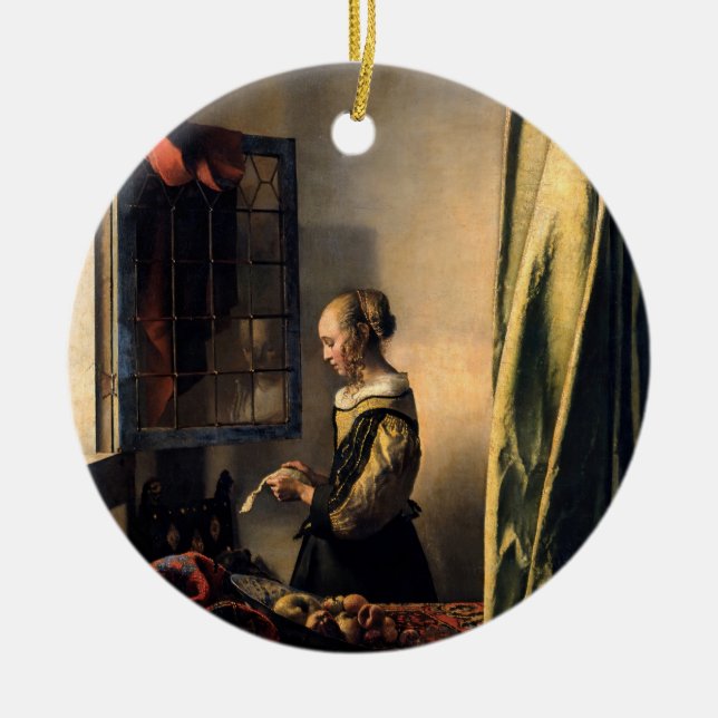 Décoration En Céramique Vermeer - Fille lisant une lettre à une fenêtre ou (Devant)