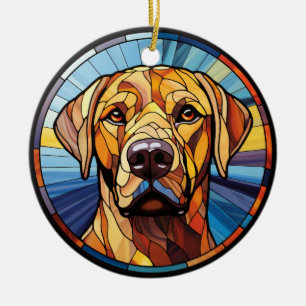 Décoration En Céramique Verre doux Golden Labrador Chien