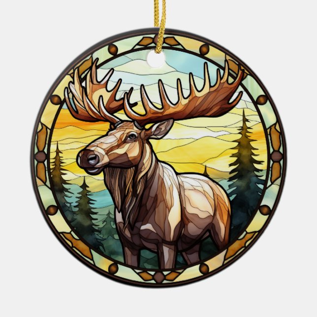 Décoration En Céramique Verre doux Oie d'Elk Américain (Devant)