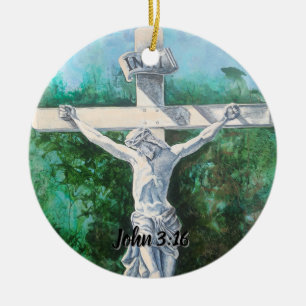 Décoration En Céramique Verset Bible Crucifix
