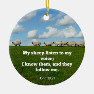 Décoration En Céramique verset de la Bible, Jean 10:27, Mon mouton...