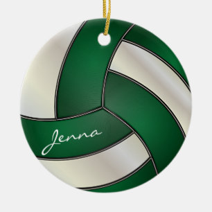 Décoration En Céramique Vert foncé et blanc Personnaliser le volley-ball