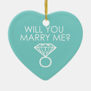 Décoration En Céramique Veux-Tu M'Épouser ? Bague diamant de proposition