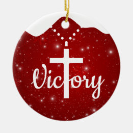 Décoration En Céramique Victory Cross God's Love Inspirational Red  ⛪️ 🎄