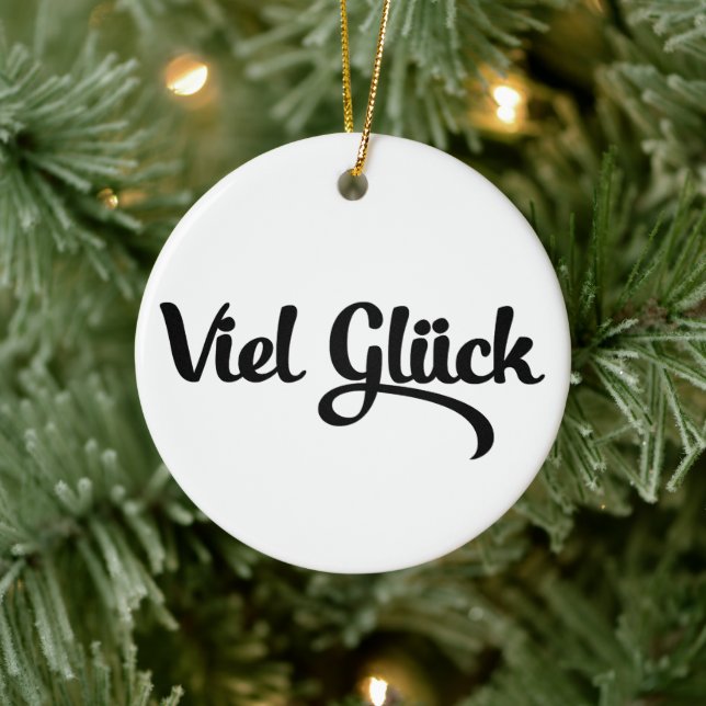 Décoration En Céramique Viel Glück | Bonne chance Langue Allemande (Arbre)