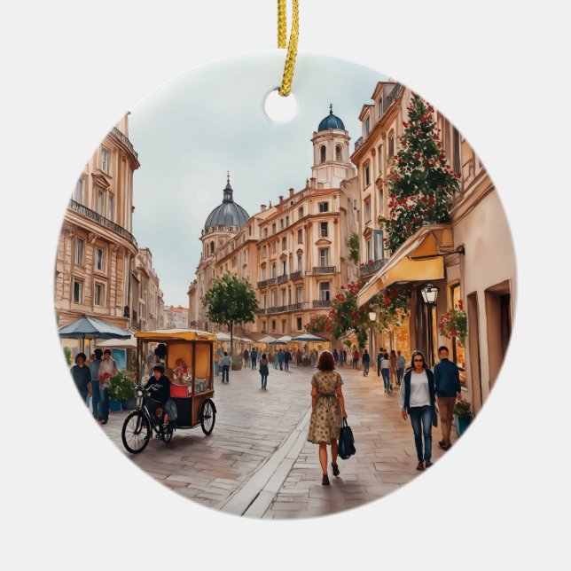 Décoration En Céramique Vienne Autriche Aquarelle (Devant)