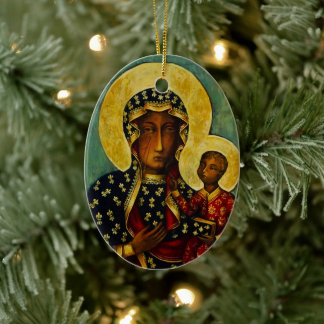 Décoration En Céramique Vierge noire de Częstochowa (Arbre)