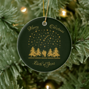 Décoration En Céramique Vierge religieuse de Noël Marie, Saint Joseph, Jés