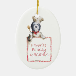 Décoration En Céramique Vieux chien de berger anglais Chef d'amour
