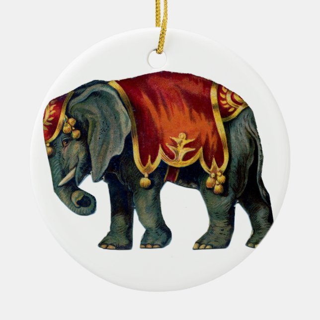 Décoration En Céramique Vieux Iustração de l'éléphant du cirque (Devant)