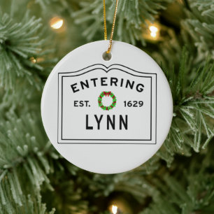 Décoration En Céramique Ville de Lynn Vacances Wreath Ornament en céramiqu