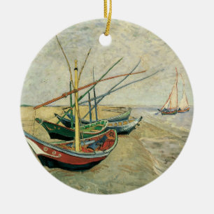 Décoration En Céramique Vincent van Gogh - Bateaux de pêche sur la plage