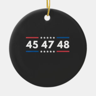 Décoration En Céramique Vintage 45 47 48 Trump 2024 Drapeau USA Président 