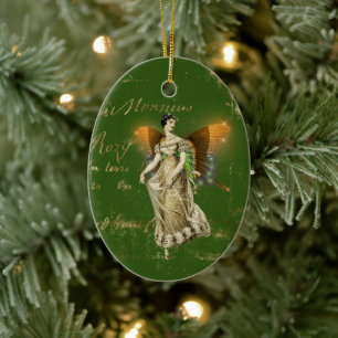 Décoration En Céramique Vintage Amber Wing Fairy