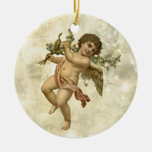 Décoration En Céramique Vintage Angel Glittering Gold V1 ID136