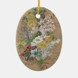 Décoration En Céramique Vintage Anna Stainer-Knittel Fleurs alpines