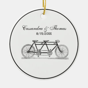 Décoration En Céramique Vintage Bicycle Built For Two / Tandem Bike