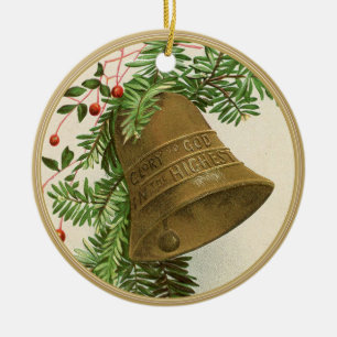 Décoration En Céramique Vintage Christmas Bell (À feuillage persistant) Go