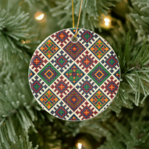 Décoration En Céramique Vintage européen Broderie Motif Abstrait