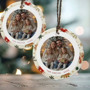 Décoration En Céramique Vintage Gold Snowflakes 2 Photos