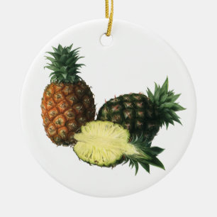 Décoration En Céramique Vintage Hawaiian Pineapples, Organic Food Fruit