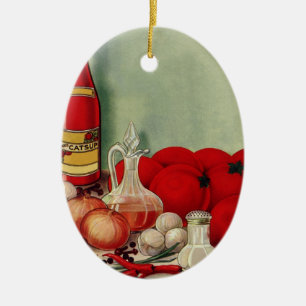Décoration En Céramique Vintage Italien Alimentation Tomate Onions Poivron