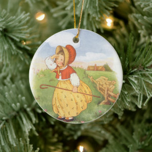 Décoration En Céramique Vintage Little Bo Peep Mother Goose Nursery Rhyme
