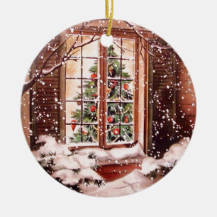 Décoration En Céramique Vintage Merry Christmas House