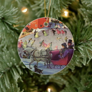Décoration En Céramique Vintage Noël, Amour et Romance Sleigh